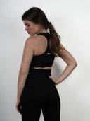 Open back extended vest tank top