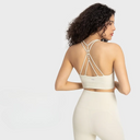 Knotted back sports bra