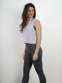 Open back extended vest tank top