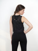 Open back extended vest tank top