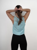 Open back extended vest tank top