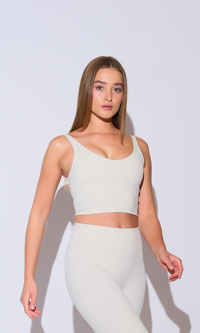 Scooped neck cropped top