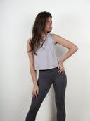 Open back extended vest tank top