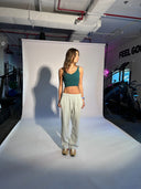 Scooped neck cropped top