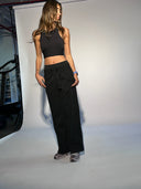 Visible Tie  Widelegged Sweatpants