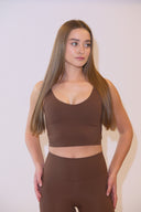 Scooped neck cropped top