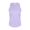 Full length loose fit tank top in lavender - front view