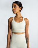 Knotted back sports bra