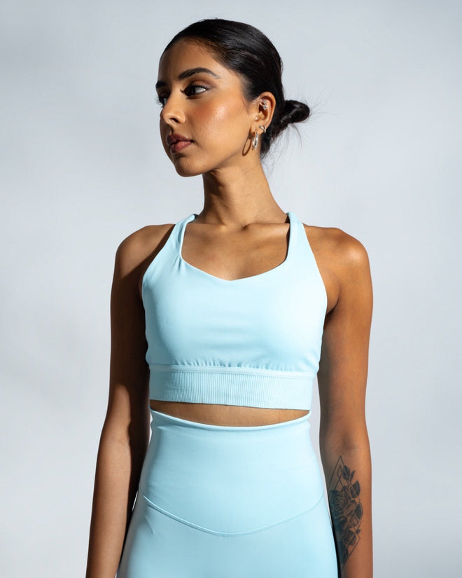 Knotted back sports bra