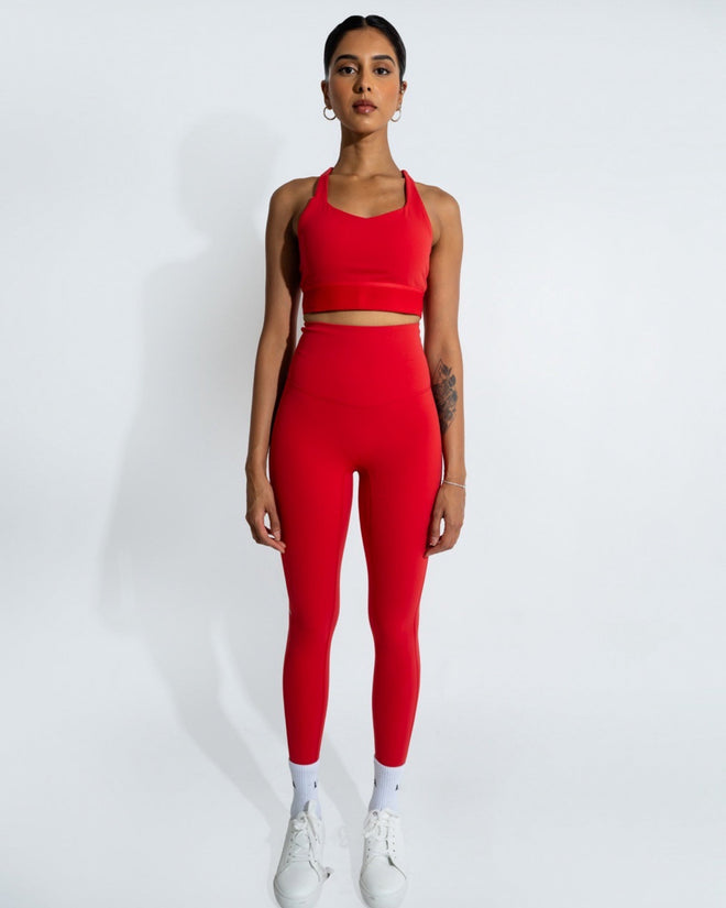 Knotted back sports bra